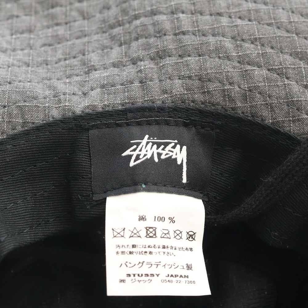 STUSSY(ステューシー) ミニボックスロゴ バケットハット 帽子 グレー