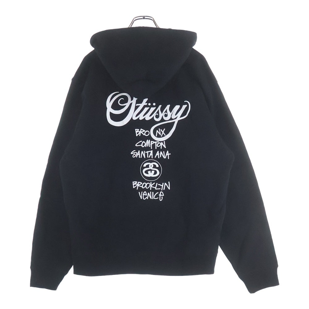 STUSSY(ステューシー) BASIC STUSSY ZIP HOOD ベイシック ジップアップ フーデットジャケット ブラック Z4000SZS19