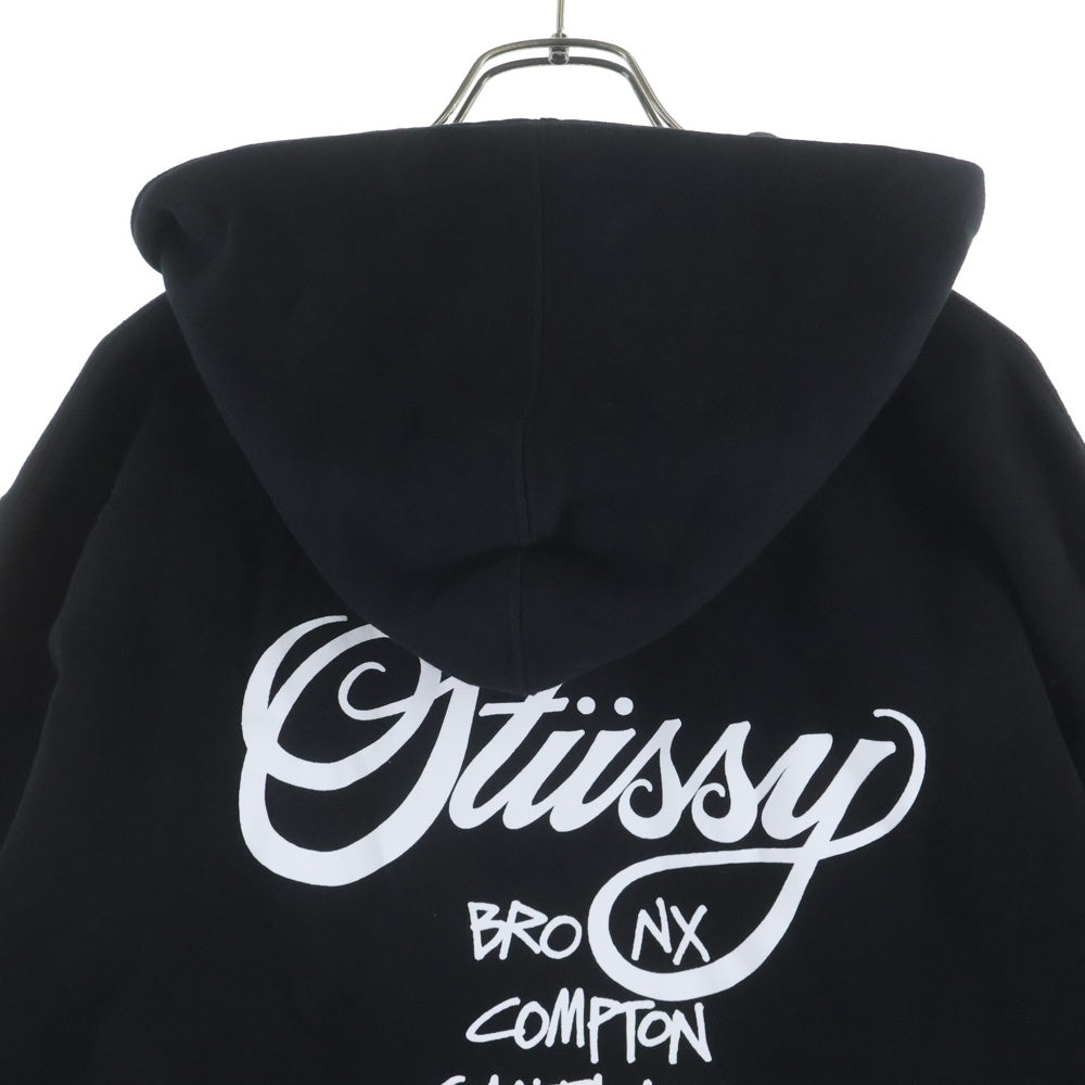 STUSSY(ステューシー) BASIC STUSSY ZIP HOOD ベイシック ジップアップ フーデットジャケット ブラック Z4000SZS19