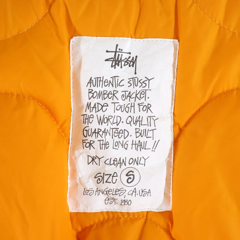 STUSSY(ステューシー) 24SS BUILT REVERSIBLE BOMBER JACKET ロゴ刺繍 リバーシブル ボンバージャケット ブラック/オレンジ #115743