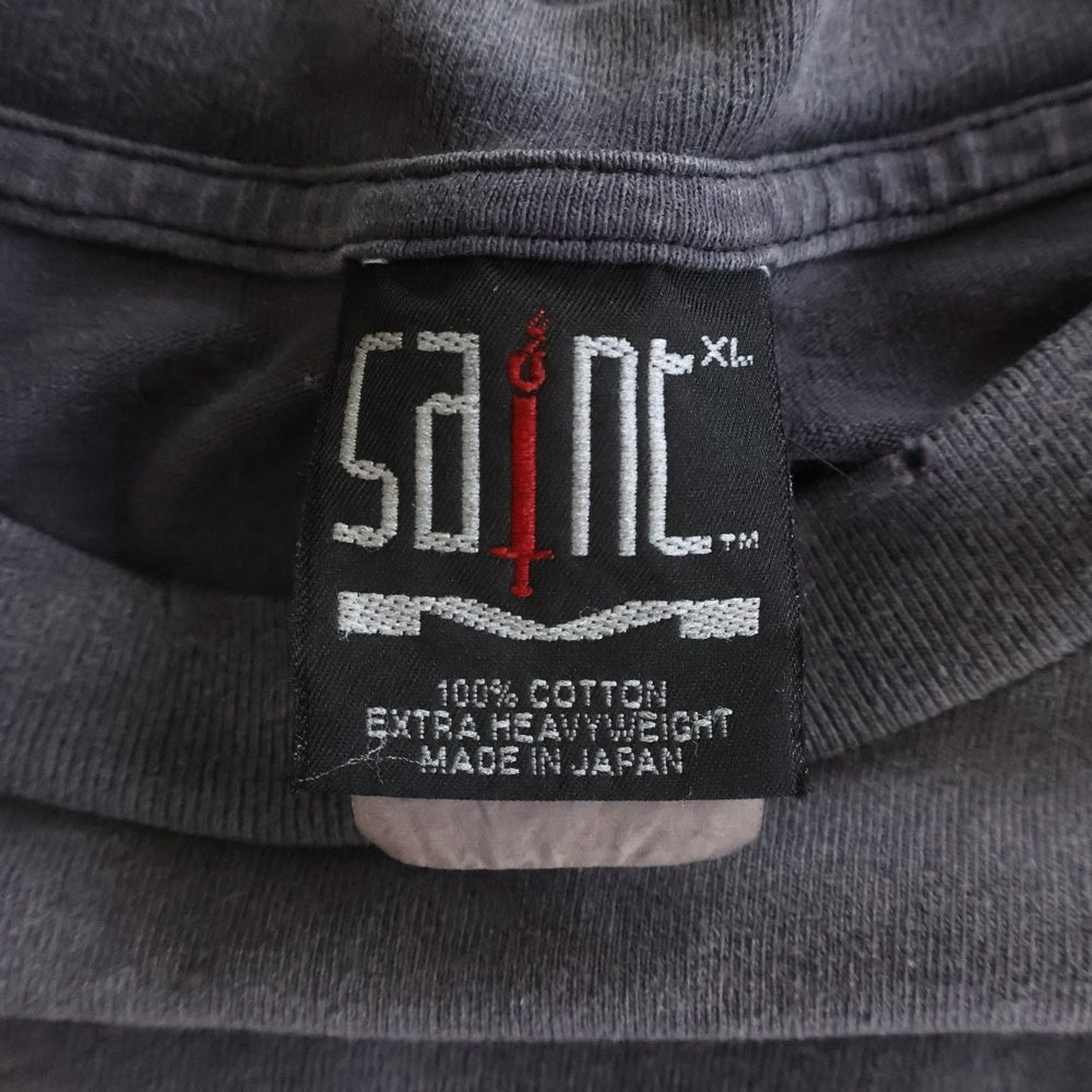 SAINT MICHAEL(セントマイケル) 24SS L/S TEE プリント クルーネック長袖Tシャツ カットソー ブラック SM-YS8-0000-015