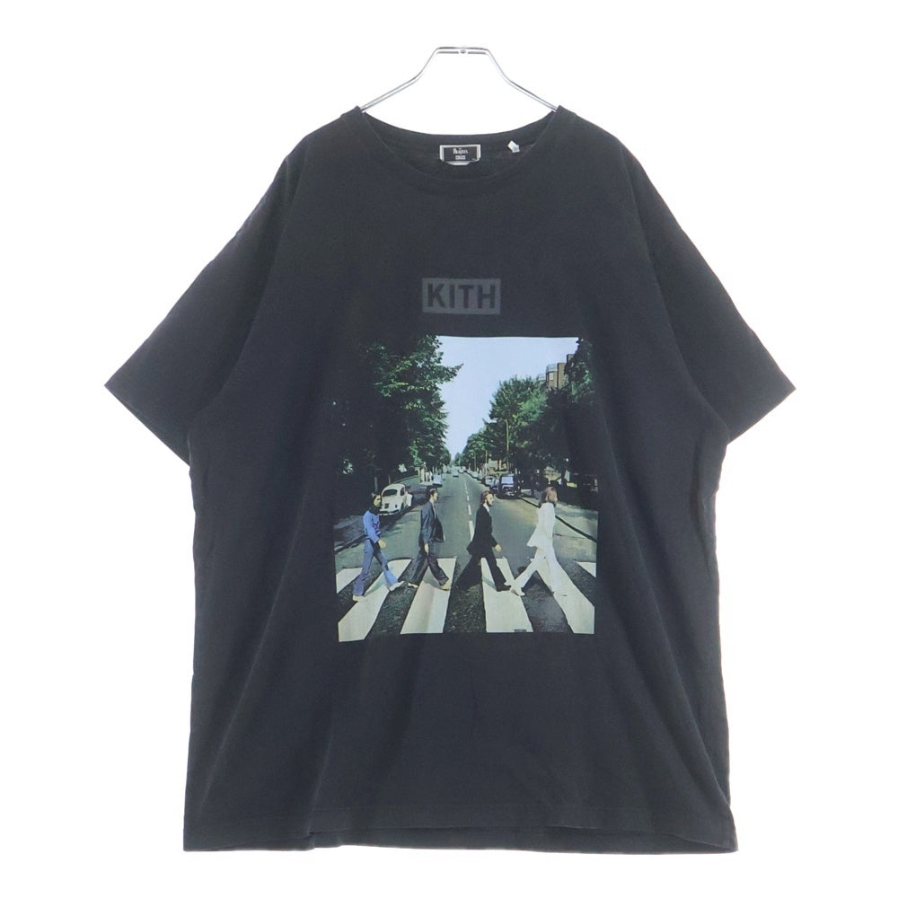 KITH(キス) ×THE BEATLES Abbey Road tee ザビートルズ アビーロード ヴィンテージ クルーネック半袖Tシャツ カットソー ブラック KHM031228