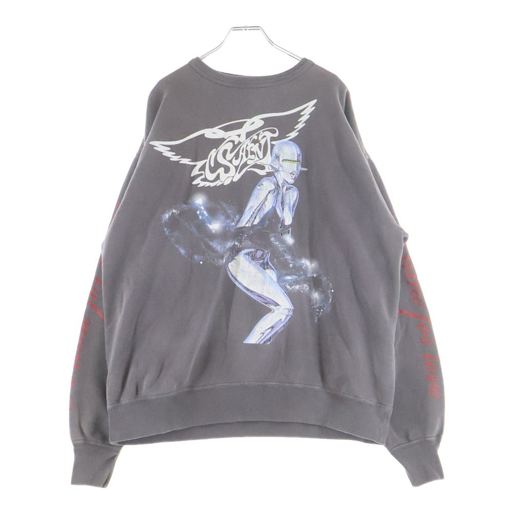 SAINT MICHAEL(セントマイケル) 22SS SORAYAMA SWEAT SHIRT 空山基 クルーネックスウェットシャツ トレーナー ブラック SM-S22-0000-074