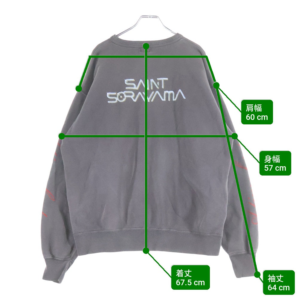 SAINT MICHAEL(セントマイケル) 22SS SORAYAMA SWEAT SHIRT 空山基 クルーネックスウェットシャツ トレーナー ブラック SM-S22-0000-074