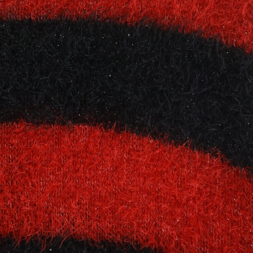 SAINT MICHAEL(セントマイケル) 25AW GLITTER BORDER CREW NECK KNIT グリッターボーダー クルーネックニット セーター ブラック/レッド SM-HR1-0000-069