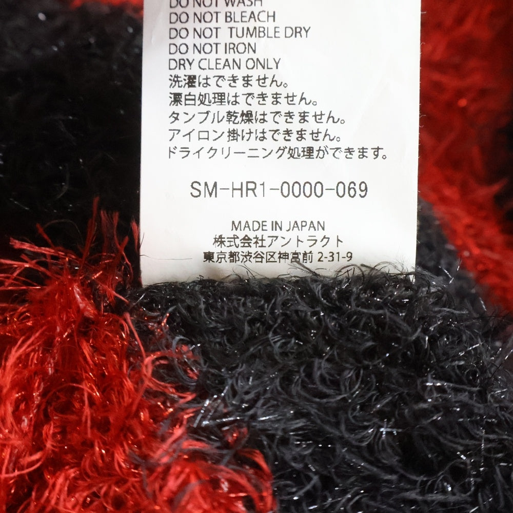 SAINT MICHAEL(セントマイケル) 25AW GLITTER BORDER CREW NECK KNIT グリッターボーダー クルーネックニット セーター ブラック/レッド SM-HR1-0000-069