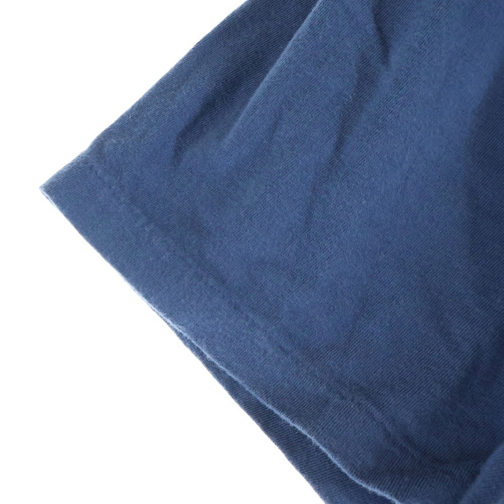 RRL(ダブルアールエル) フロントロゴデザイン クルーネック カットソー 半袖Tシャツ ブルー MNRRTSHM1N10026