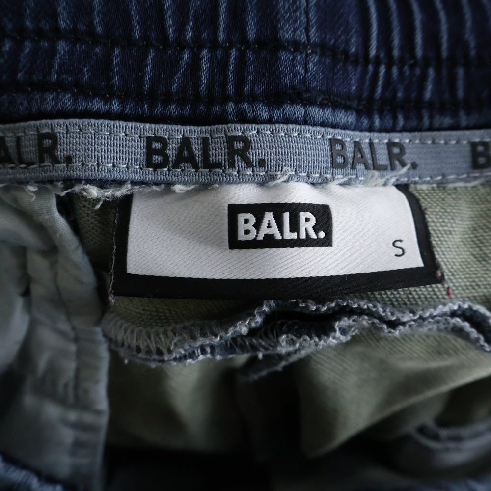 BALR.(ボーラー) フロントロゴプレート ダメージ加工 ドローストリング デニム ジョガーパンツ インディゴ