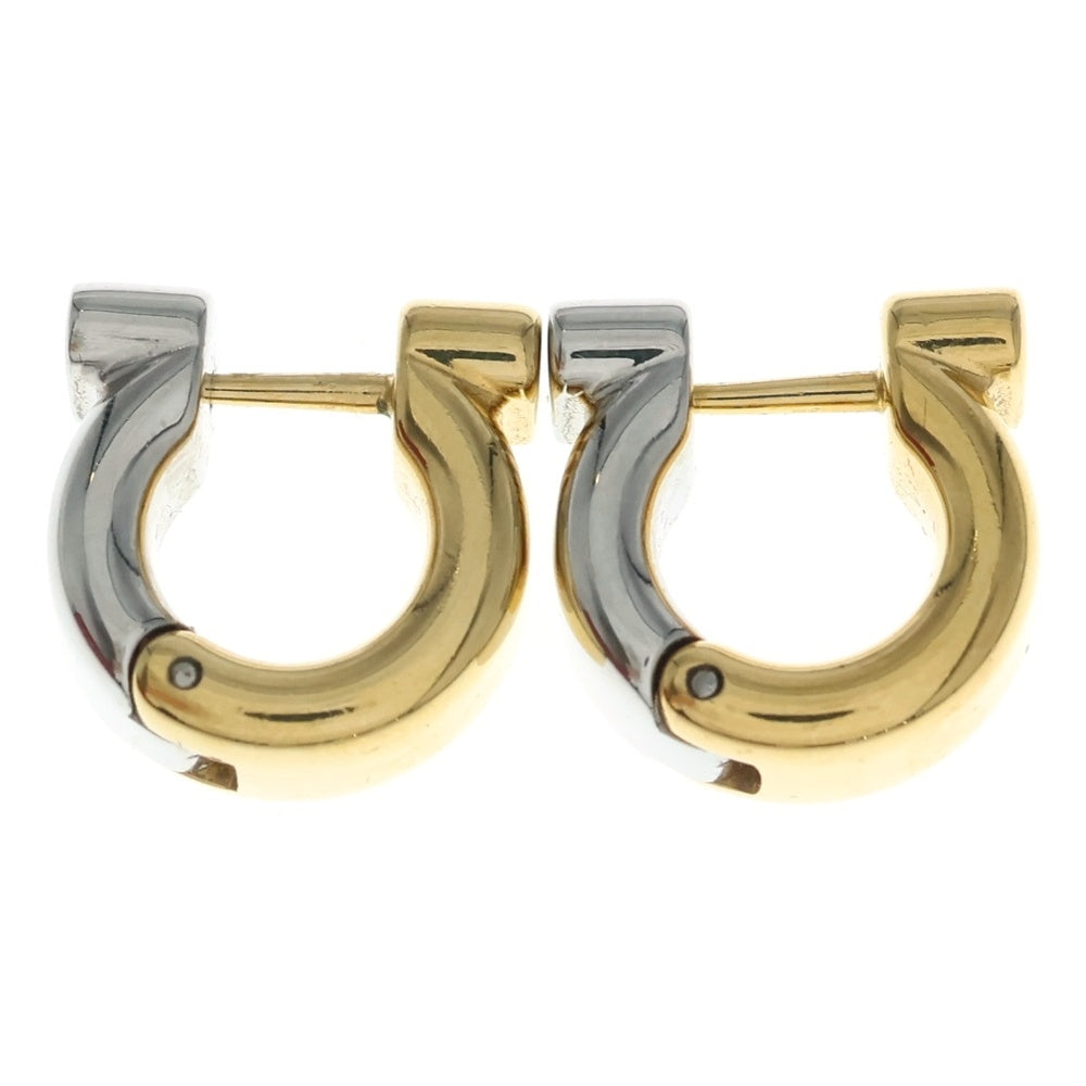 Salvatore Ferragamo(サルヴァトーレ フェラガモ) EAR GANFUT P ガンチーニ バイカラー 真鍮ピアス レディース ゴールド/シルバー 76 0583/001