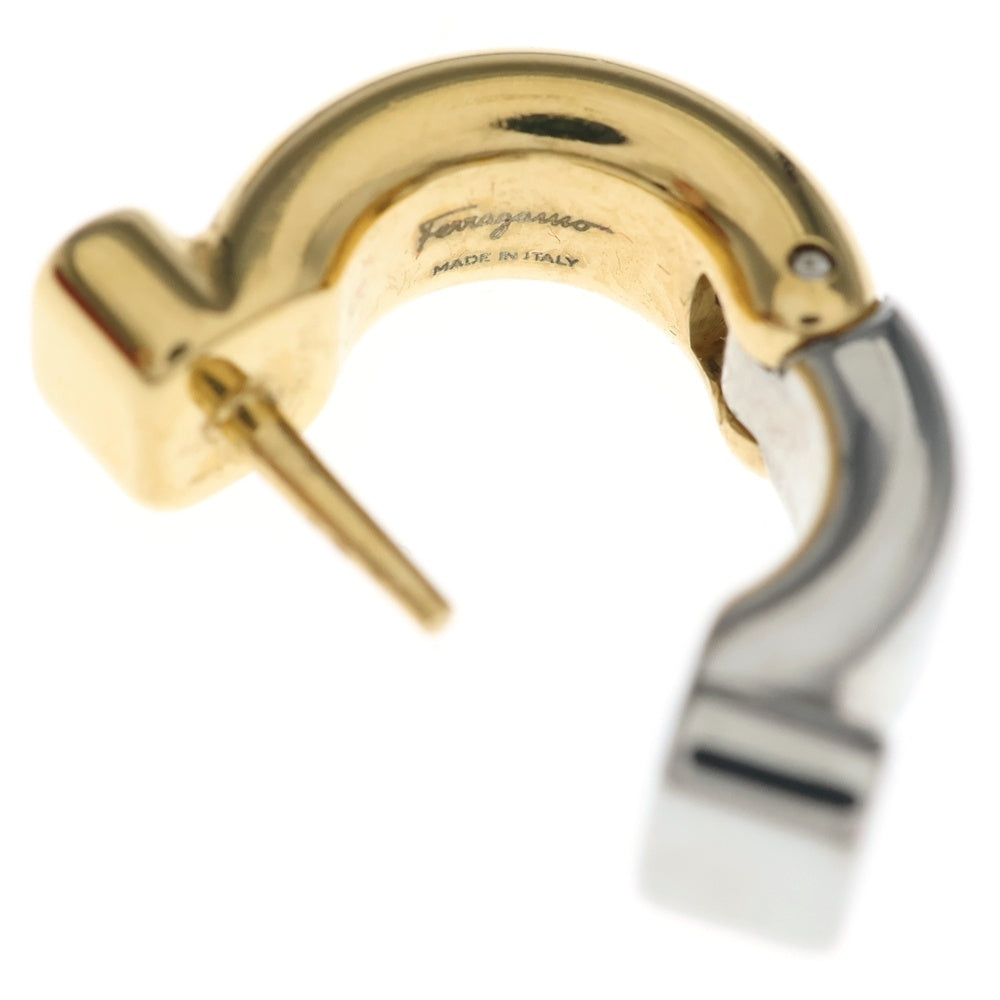 Salvatore Ferragamo(サルヴァトーレ フェラガモ) EAR GANFUT P ガンチーニ バイカラー 真鍮ピアス レディース ゴールド/シルバー 76 0583/001