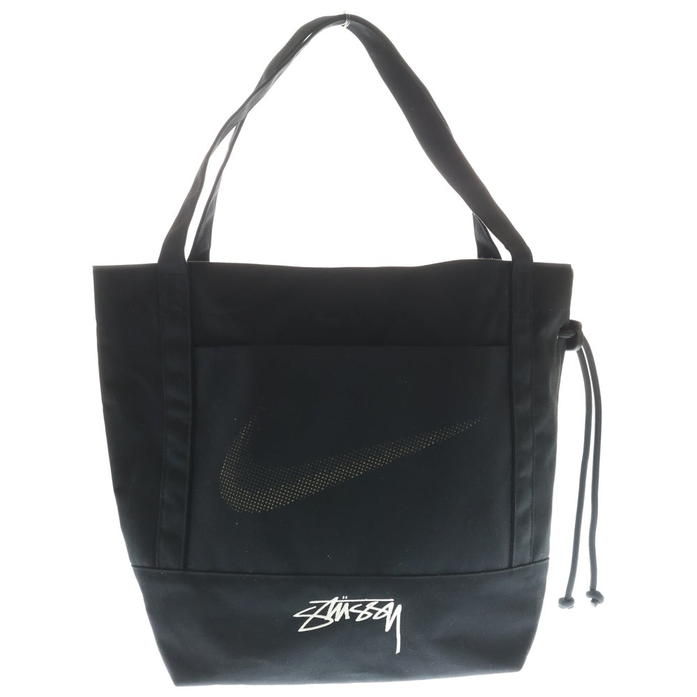 NIKE(ナイキ) ×STUSSY TOTE BAG ステューシー ロゴデザイン キャンバス トートバッグ ハンドバック ブラック FZ9994010