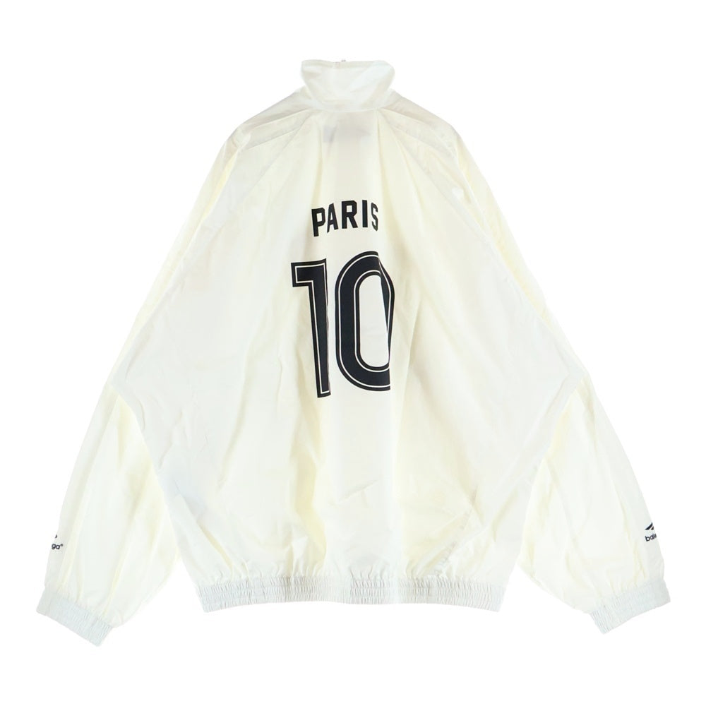 BALENCIAGA(バレンシアガ) 24SS PARIS SOCCER TRACK JACKET パリス サッカー ロゴデザイン ジップアップ ナイロントラックジャケット ホワイト 780884 TPQ38