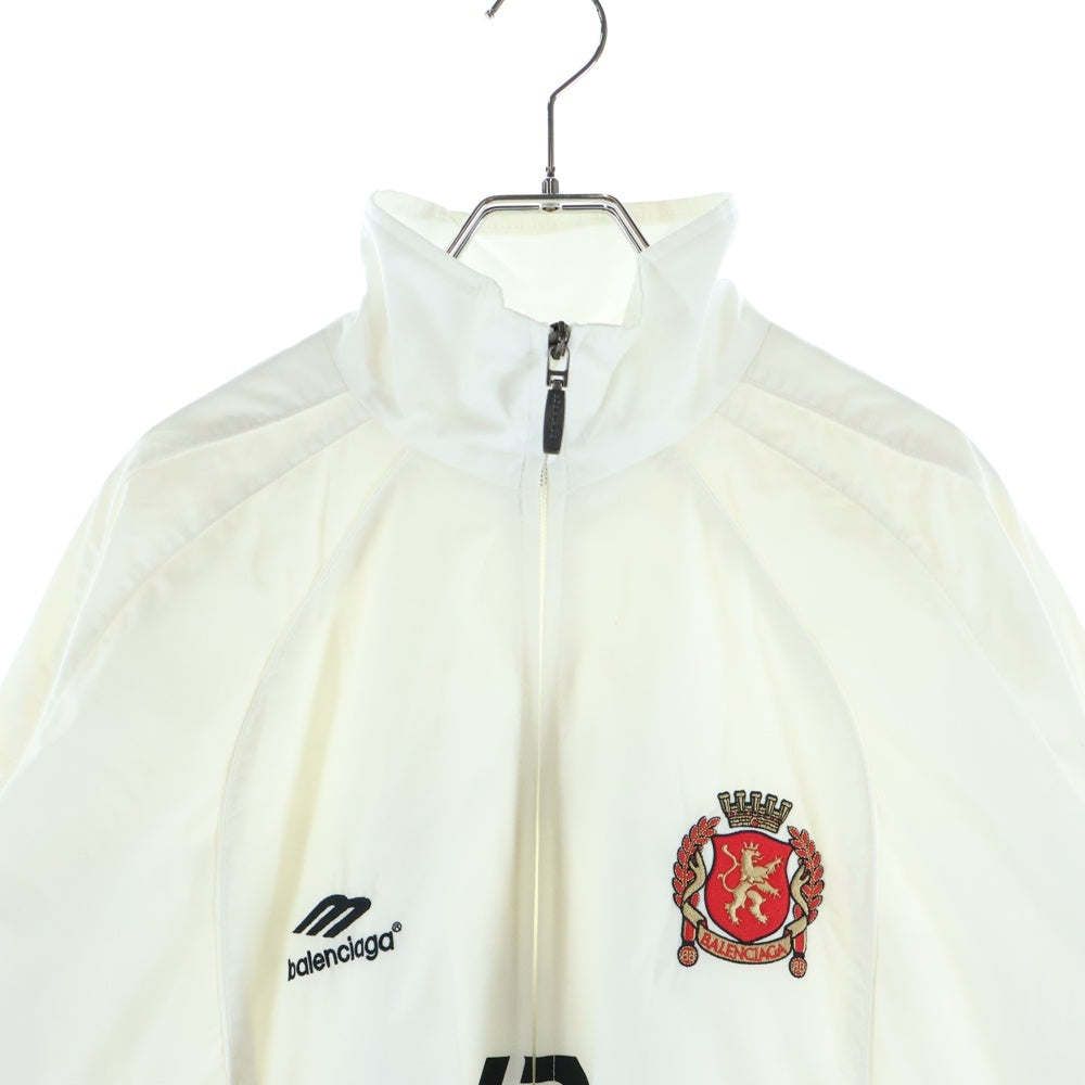 BALENCIAGA(バレンシアガ) 24SS PARIS SOCCER TRACK JACKET パリス サッカー ロゴデザイン ジップアップ ナイロントラックジャケット ホワイト 780884 TPQ38