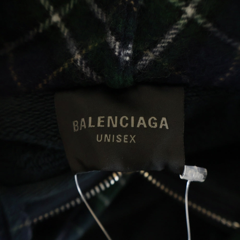 BALENCIAGA(バレンシアガ) SCARF ZIP-UP HOODIE ダブルポケット スカーフジップアップフーディー ネイビー 794747 TQVM2 4021