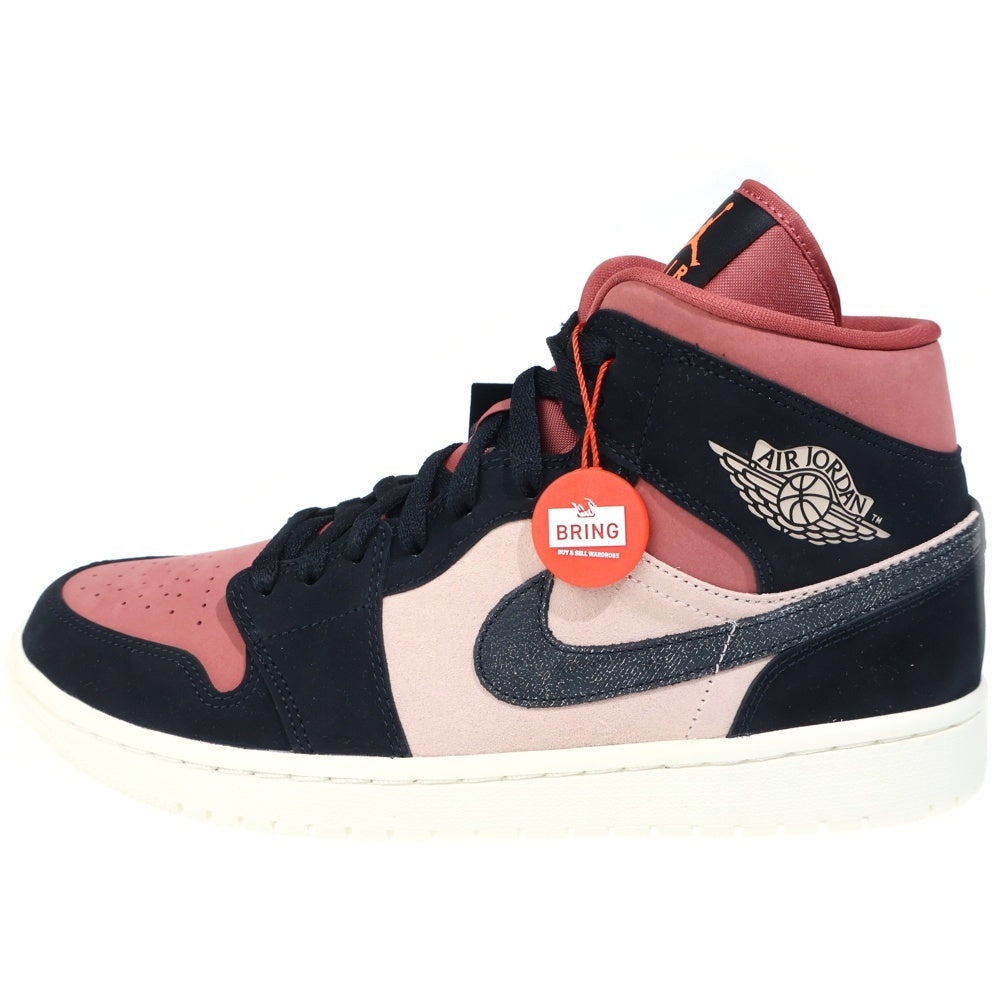 NIKE(ナイキ) WMNS AIR JORDAN 1 MID PARTICLE BEIGE/BLACK-CANYON RUST-SAIL ウィメンズ エアジョーダン1 レザーミッドカットスニーカー US12/29cm BQ6472-202 レディース