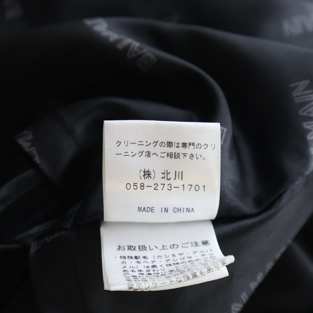 BALMAIN(バルマン) カシミヤ フーデッド ポンチョコート ブラック レディース 4701