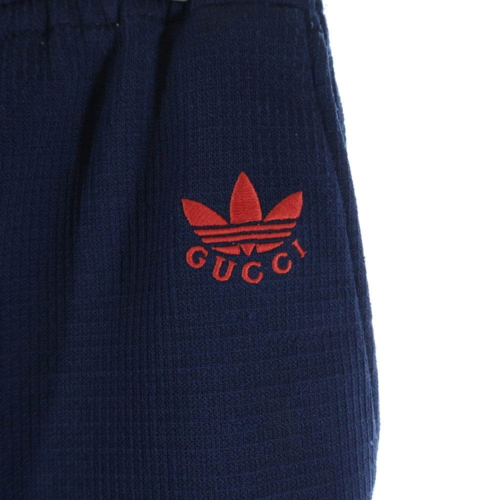 GUCCI(グッチ) ×adidas アディダス ロゴ刺繍 イージートラックパンツ ネイビー 702181 ZAJRV