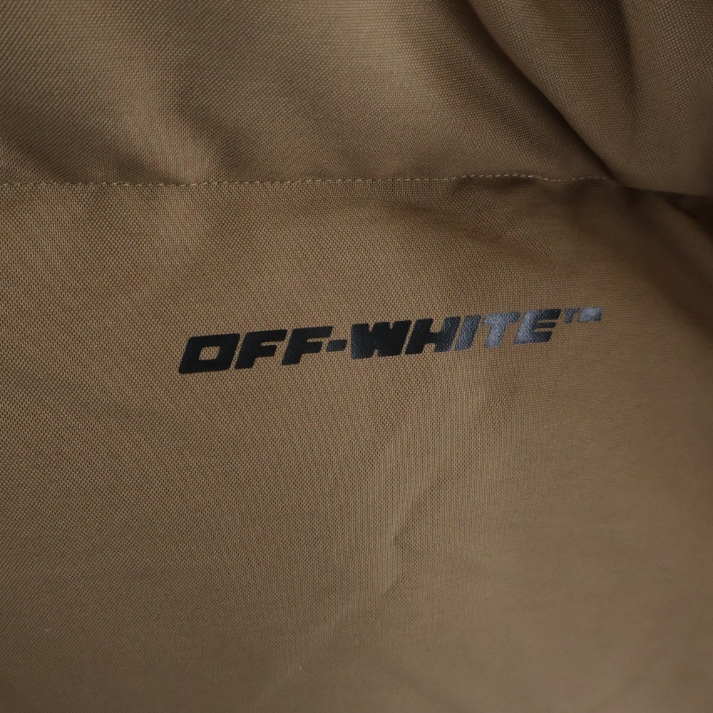 OFF-WHITE(オフホワイト) 22AW ロゴプリント フーデッドダウンジャケット ブラウン OMED048F22FAB001