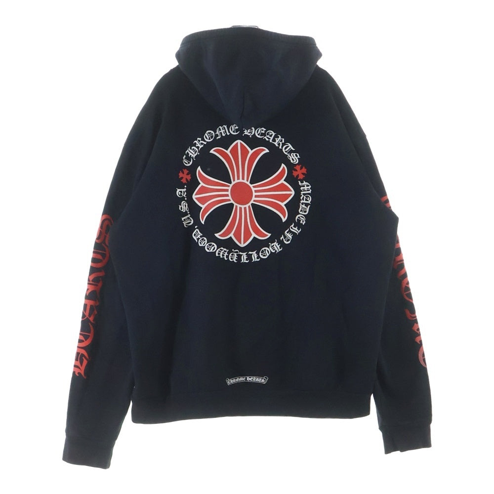 CHROME HEARTS(クロムハーツ) MADE IN HOLLYWOOD PLUS CROSS ZIP UP HOODIE ハリウッド限定 プラス クロス ダガージップアップパーカー フーディー ブラック