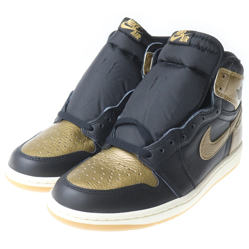 NIKE(ナイキ) AIR JORDAN 1 RETRO HIGH OG エアジョーダン1 レトロ ハイカットスニーカー US8.5/26.5cm ブラック/ゴールド DZ5485-071