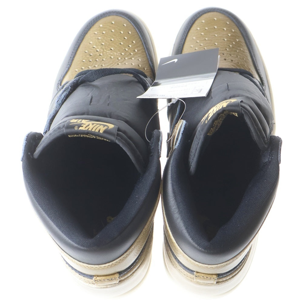 NIKE(ナイキ) AIR JORDAN 1 RETRO HIGH OG エアジョーダン1 レトロ ハイカットスニーカー US8.5/26.5cm ブラック/ゴールド DZ5485-071