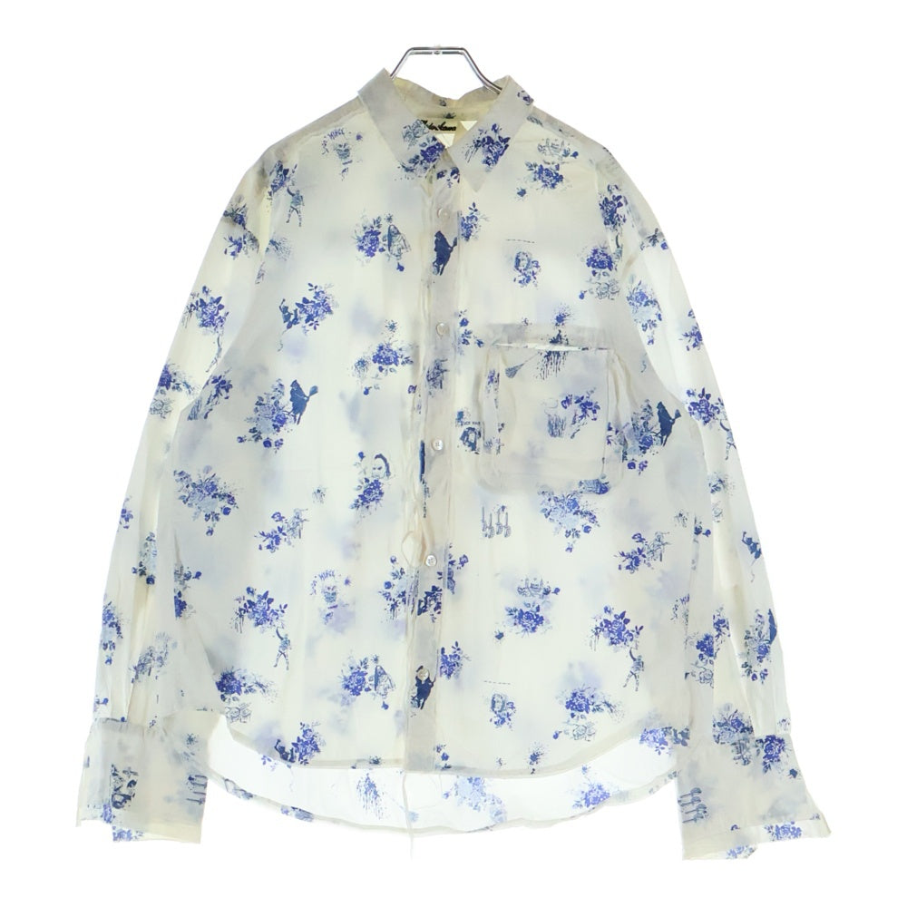 midorikawa(ミドリカワ) 19SS 花柄 ロングスリーブ シャツ ホワイト/ブルー MID19SS-SH04A