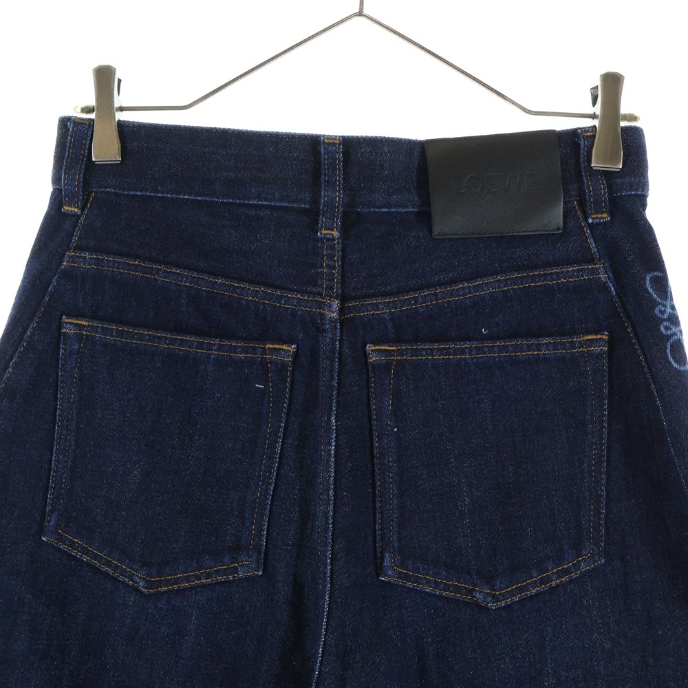 LOEWE(ロエベ) 25SS ANAGRAM BARREL JEANS アナグラム バレル ジップフライデニムパンツ ジーンズ レディース インディゴ S359Y11XCQ
