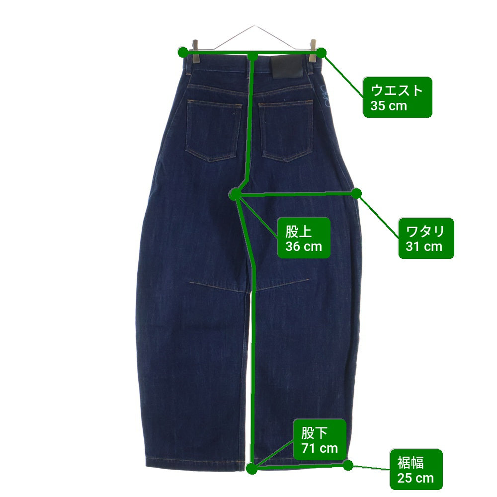 LOEWE(ロエベ) 25SS ANAGRAM BARREL JEANS アナグラム バレル ジップフライデニムパンツ ジーンズ レディース インディゴ S359Y11XCQ