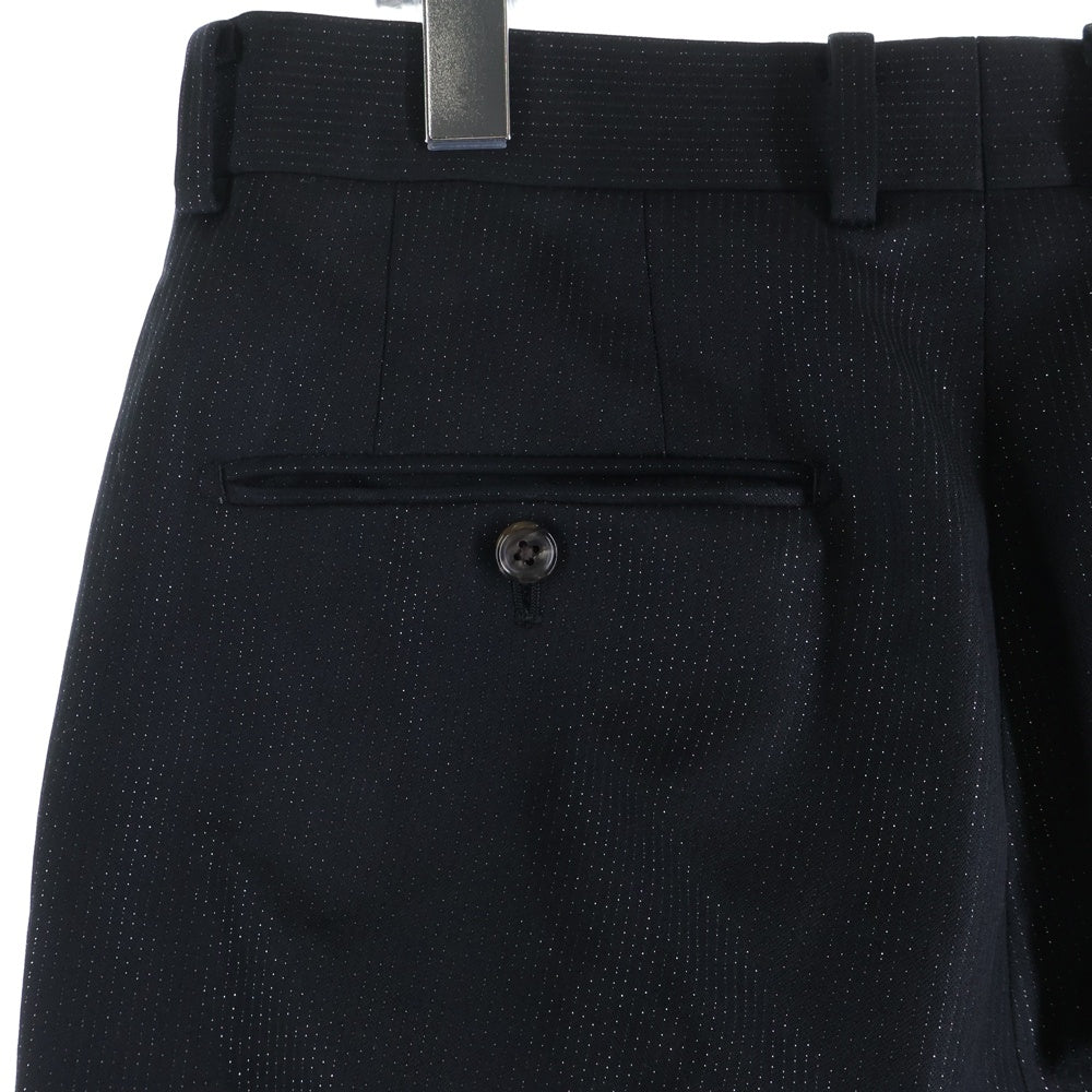 ワコマリア　グリッタースラックス　ラメ　プリーテッドトラウザーズ　TYPE1 GLITTER PLEATED TROUSERS (TYPE-1) -DORMEUL-【BLACK】｜WACKO MARIA