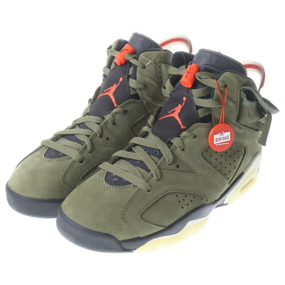 NIKE(ナイキ) ×TRAVIS SCOTT AIR JORDAN 6 RETRO SP トラヴィススコット エアジョーダン6 レトロ ハイカットスニーカー カーキ US7.5/25.5cm CN1084-200