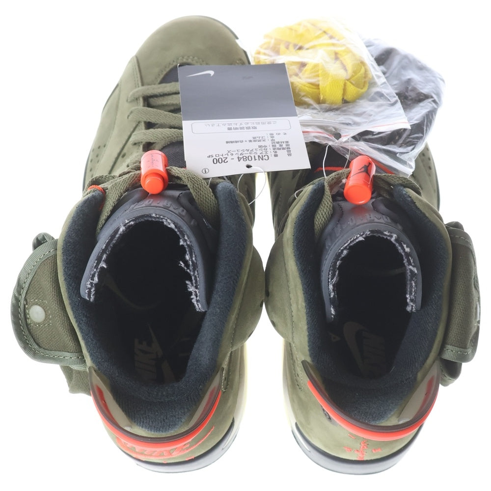 NIKE(ナイキ) ×TRAVIS SCOTT AIR JORDAN 6 RETRO SP トラヴィススコット エアジョーダン6 レトロ ハイカットスニーカー カーキ US7.5/25.5cm CN1084-200