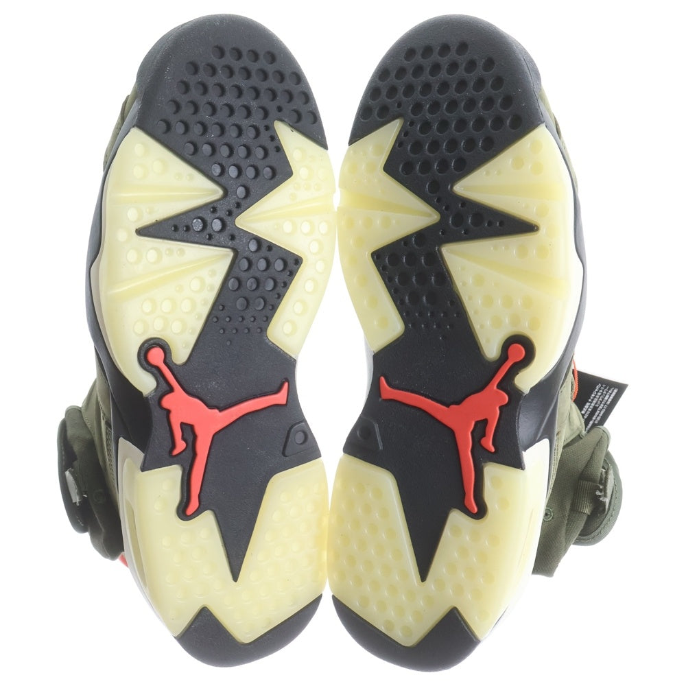 NIKE(ナイキ) ×TRAVIS SCOTT AIR JORDAN 6 RETRO SP トラヴィススコット エアジョーダン6 レトロ ハイカットスニーカー カーキ US7.5/25.5cm CN1084-200