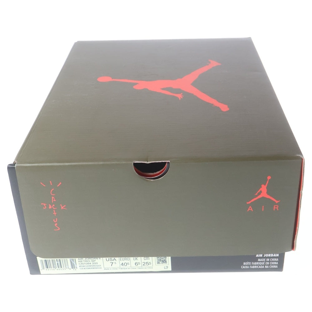 NIKE(ナイキ) ×TRAVIS SCOTT AIR JORDAN 6 RETRO SP トラヴィススコット エアジョーダン6 レトロ ハイカットスニーカー カーキ US7.5/25.5cm CN1084-200