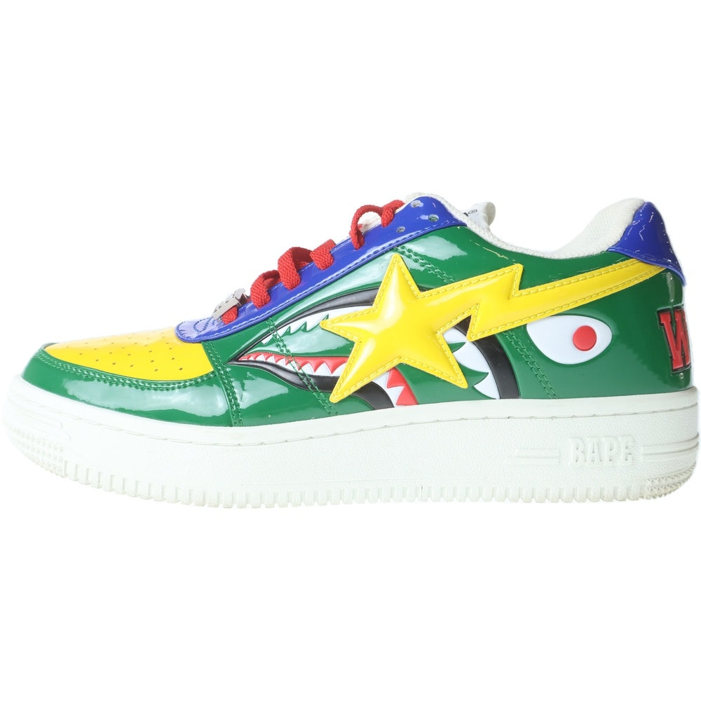 A BATHING APE(アベイシングエイプ) BAPE STAR LOW M2 20TH ANNIVERSARY PATENT GREEN SHARK ベイプスター 20周年アニバーサリー ローカットスニーカー 1G30191002
