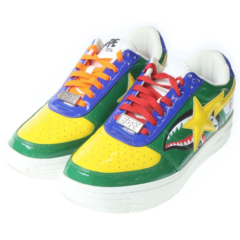 A BATHING APE(アベイシングエイプ) BAPE STAR LOW M2 20TH ANNIVERSARY PATENT GREEN SHARK ベイプスター 20周年アニバーサリー ローカットスニーカー 1G30191002