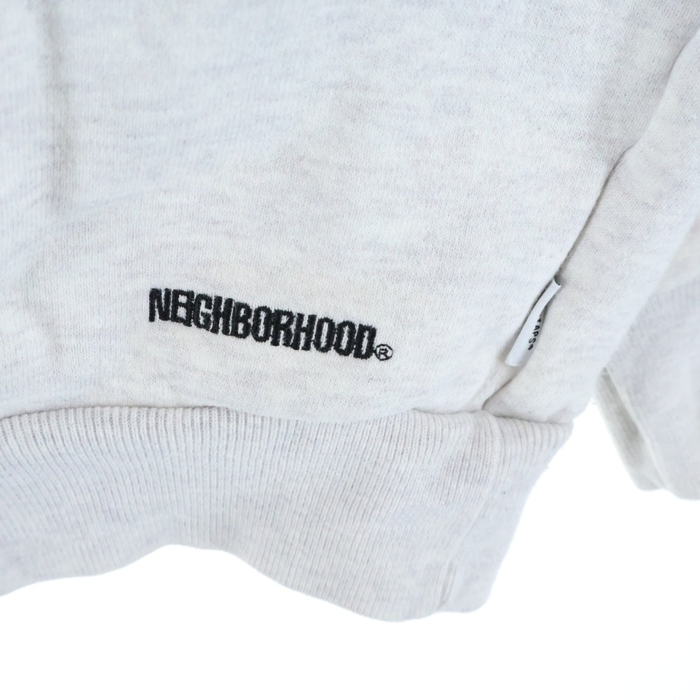 WTAPS(ダブルタップス) 19AW × NEIGHBORHOOD RIPPER CREW NECK ネイバーフッド リッパー アシンメトリー バックプリント クルーネックスウェットトレーナー グレー 192ATNHD-CSM02S
