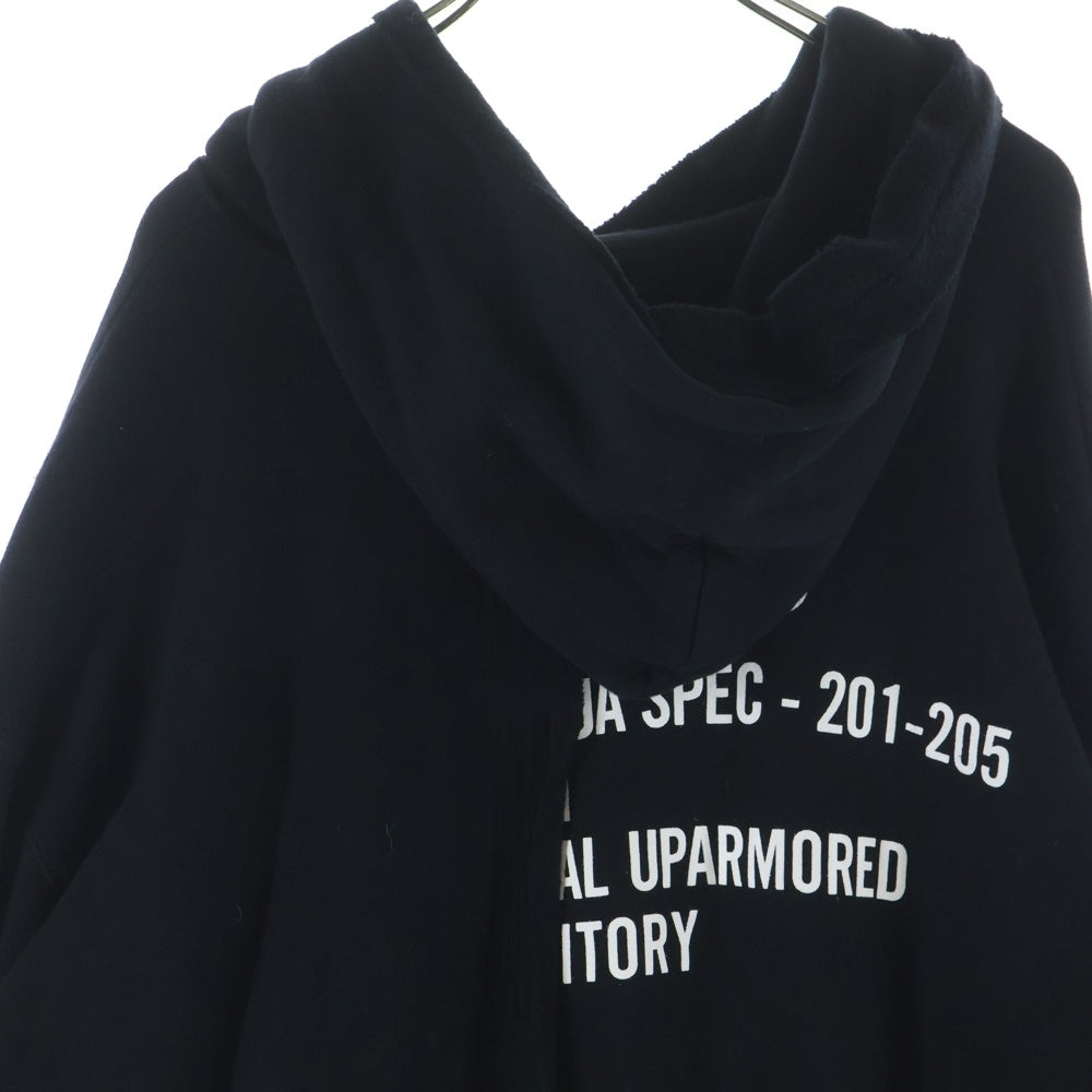 WTAPS(ダブルタップス) 21SS RAGS HOODED ラグス カンガルーポケット アシンメトリー プルオーバースウェットパーカー ブラック 211ATDT-CSM39