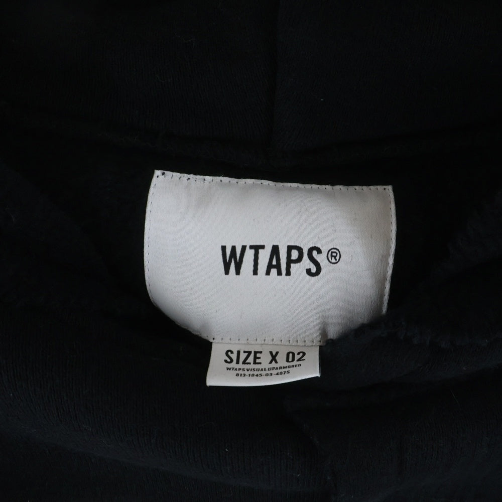 WTAPS(ダブルタップス) 21SS RAGS HOODED ラグス カンガルーポケット アシンメトリー プルオーバースウェットパーカー ブラック 211ATDT-CSM39