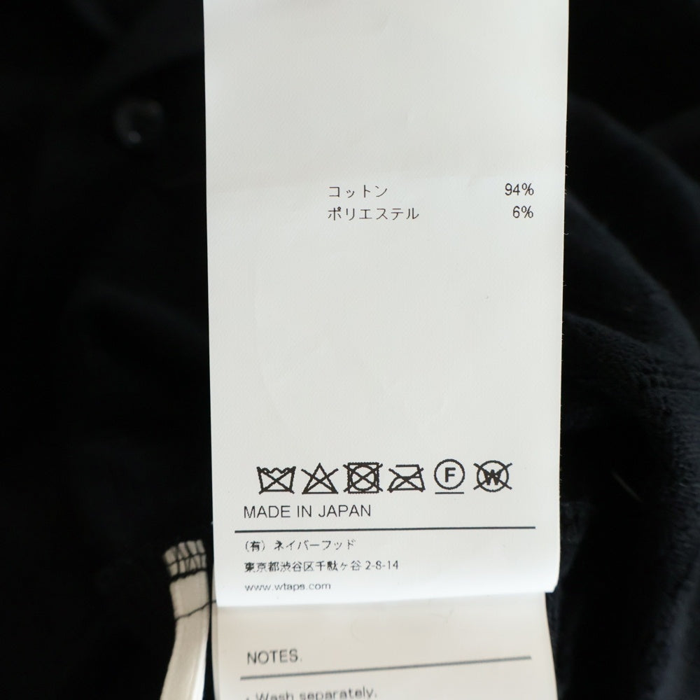 WTAPS(ダブルタップス) 25SS TXT SS CTPL HERRINGBONE TEXTILE 襟付き メッシュヘリンボーン 半袖シャツ ブラック 251TQDT-SHM08