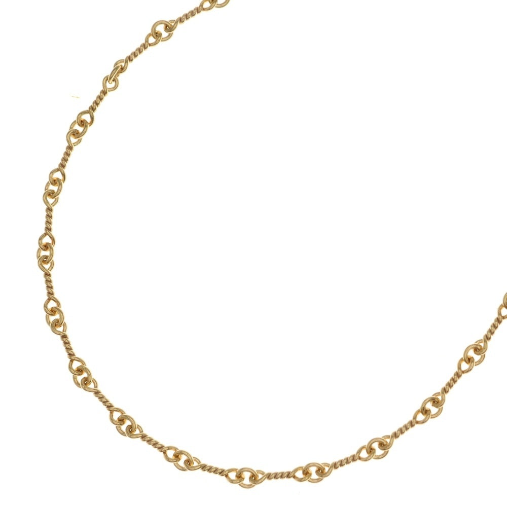 CHROME HEARTS(クロムハーツ) 22K NECKCHAIN T18 ツイストチェーンネックレス 18inch ゴールドBCA014