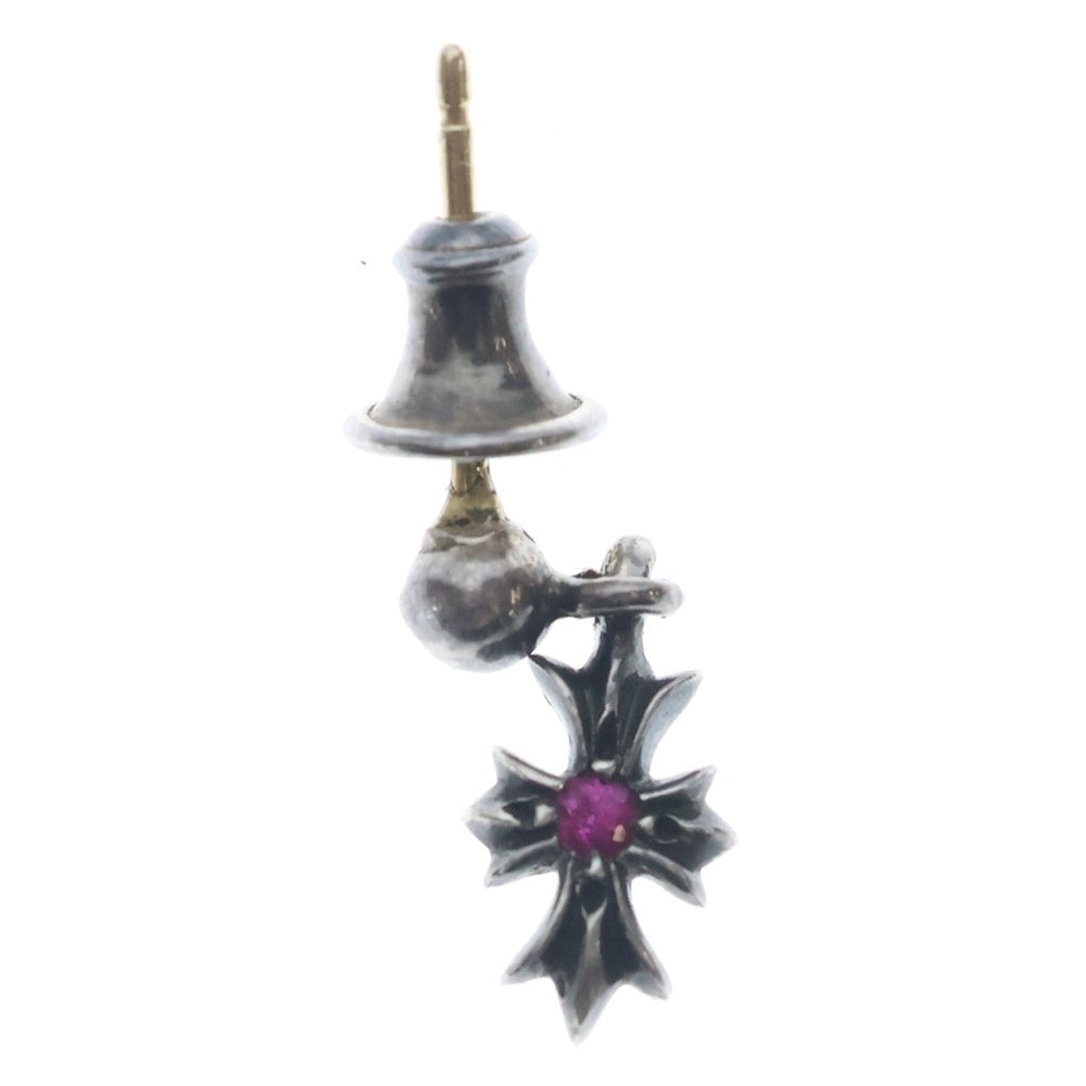 CHROME HEARTS(クロムハーツ) TNY E CH PLS 1 P SAP タイニーE CHプラスドロップピアス 1ピンクサファイア シルバー