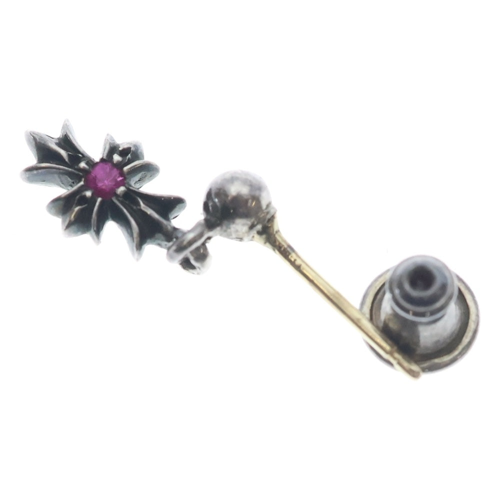 CHROME HEARTS(クロムハーツ) TNY E CH PLS 1 P SAP タイニーE CHプラスドロップピアス 1ピンクサファイア シルバー