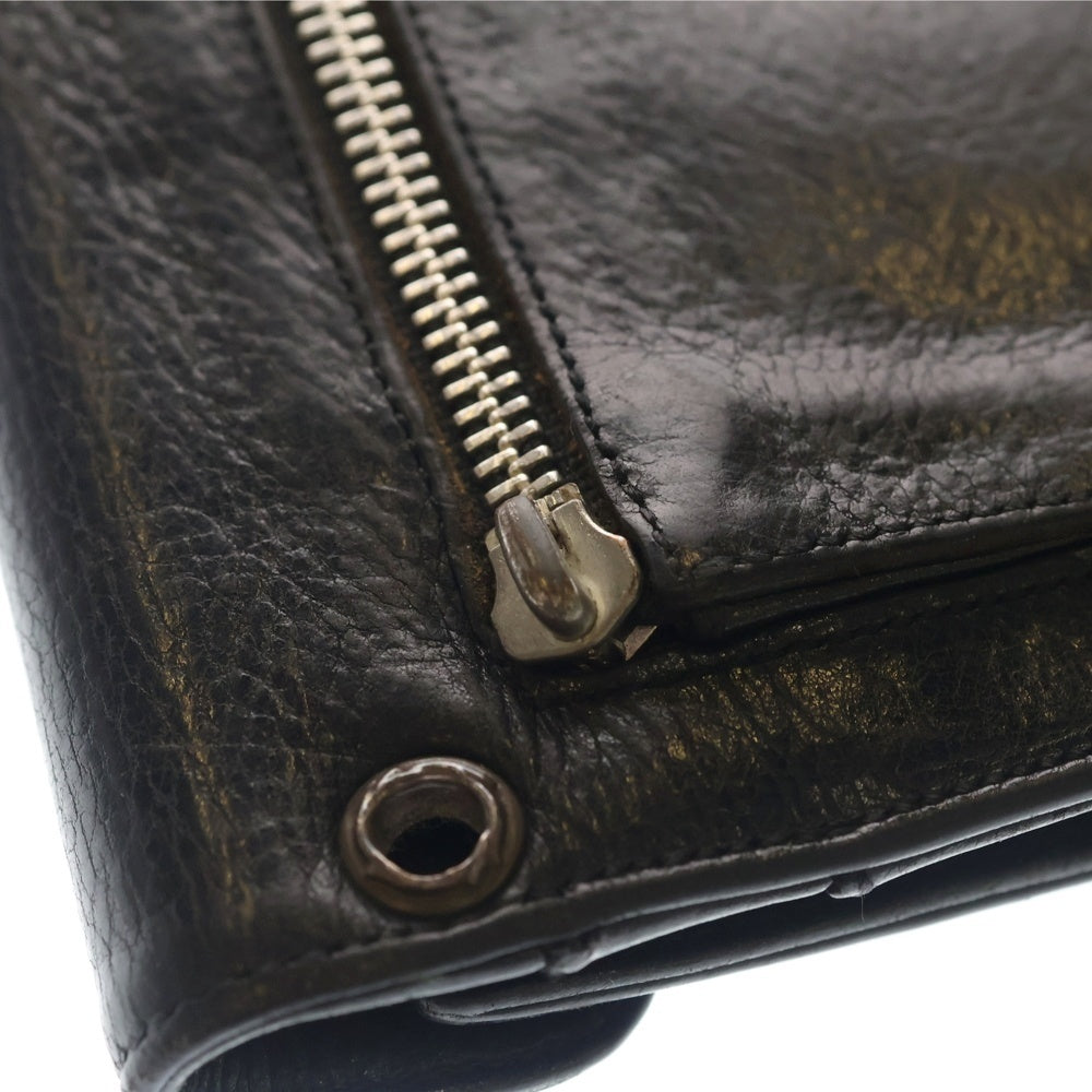 CHROME HEARTS(クロムハーツ) WAVE ウェーブ レザーウォレット 財布 ブラックBCA375