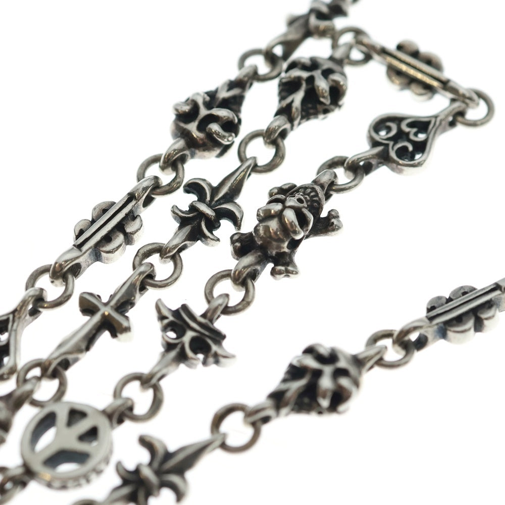 Bill Wall Leather/BWL(ビルウォールレザー) SMALL CROSS MULTI LINK w/CROSS FAUB スモール クロス マルチ リンク ネックレス シルバー