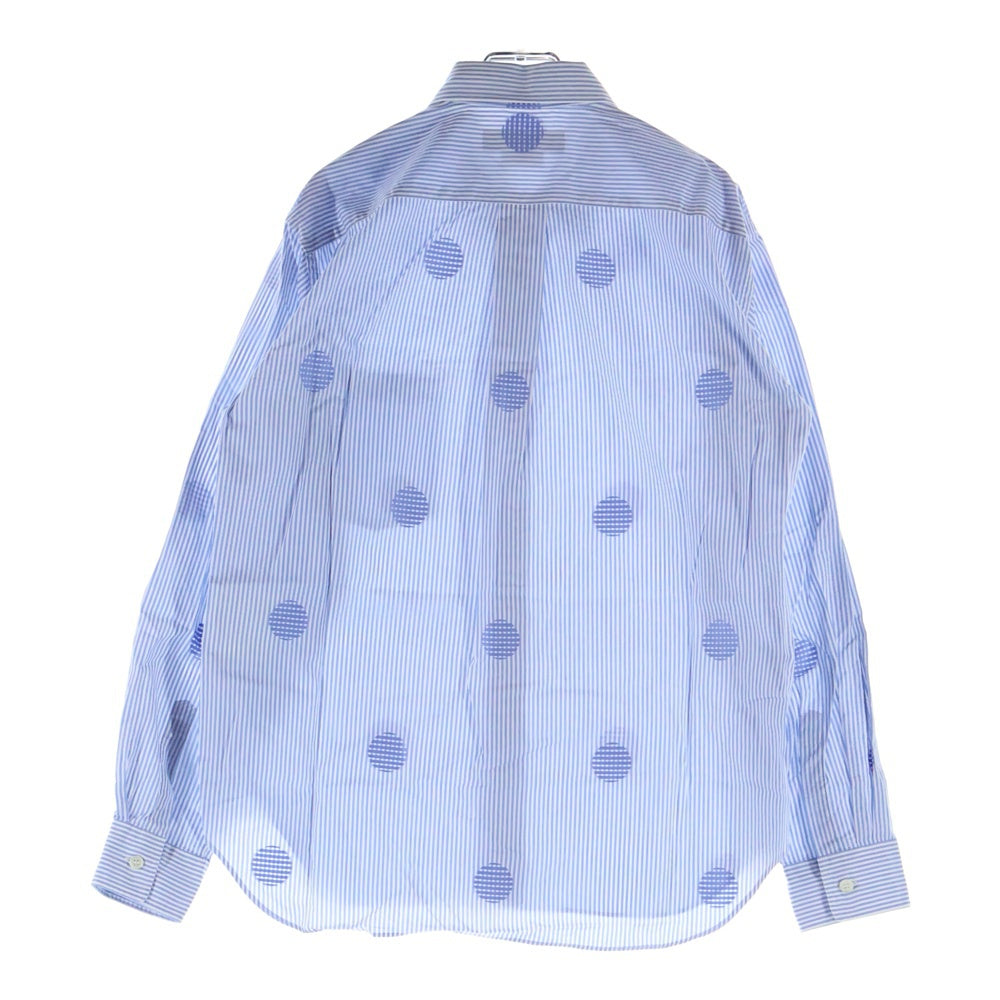 COMME des GARCONS HOMME DEUX(コムデギャルソン オムドゥ) 19AW AD2019 ストライプ 水玉 長袖 シャツ ブルー DD‐B037