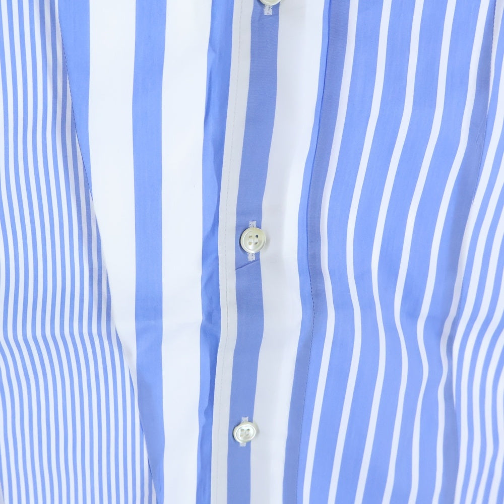 COMME des GARCONS SHIRT(コムデギャルソンシャツ) 20SS パッチワーク ストライプ 長袖 シャツ ブルー/ホワイト S28058