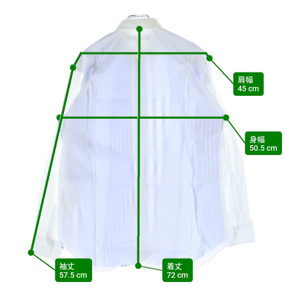COMME des GARCONS SHIRT(コムデギャルソンシャツ) 20SS パッチワーク ストライプ 長袖 シャツ ブルー/ホワイト S28058