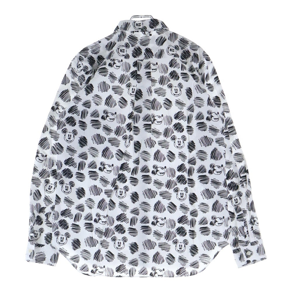COMME des GARCONS HOMME DEUX(コムデギャルソン オムドゥ) 22SS AD2021 × DISNEY mickey mouse ディズニー ミッキーマウス 総柄 長袖 シャツ ホワイト/ブラック DI‐B035