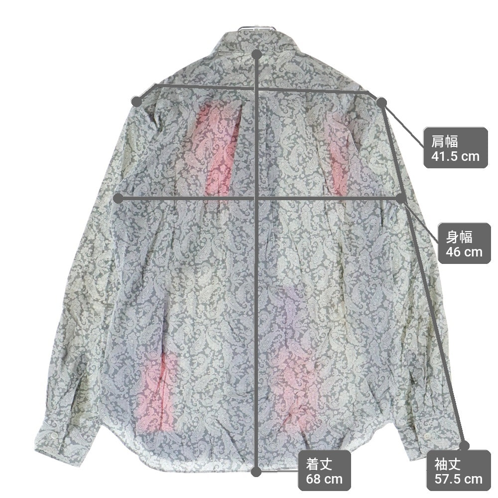 COMME des GARCONS HOMME DEUX(コムデギャルソン オムドゥ) 18AW AD2018 パッチワーク ペイズリー 長袖 シャツ マルチ DB‐B054
