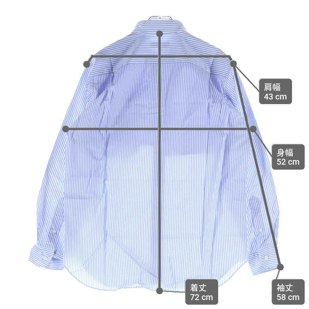 COMME des GARCONS HOMME(コムデギャルソンオム) AD2020 パッチワーク ストライプ 長袖 シャツ ブルー/ホワイト HG‐B022